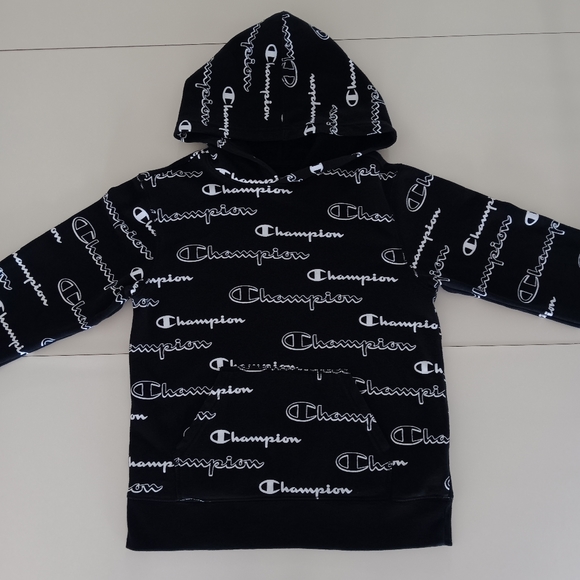 Champion Heritage Black Fleece Pull On Hoodie Boys Size Large - Picture 3 of 11